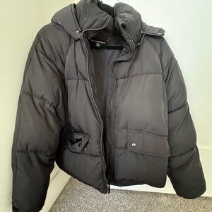 Zara Black Puffer Jacket - oversized